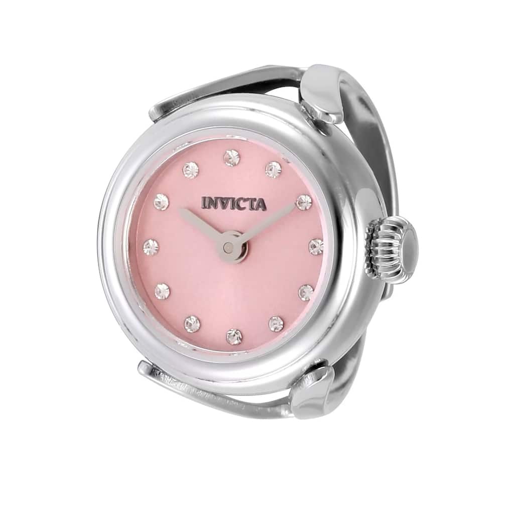 Invicta Women's 49072 Mini Quartz 2 Hand Pink Dial Ring Watch