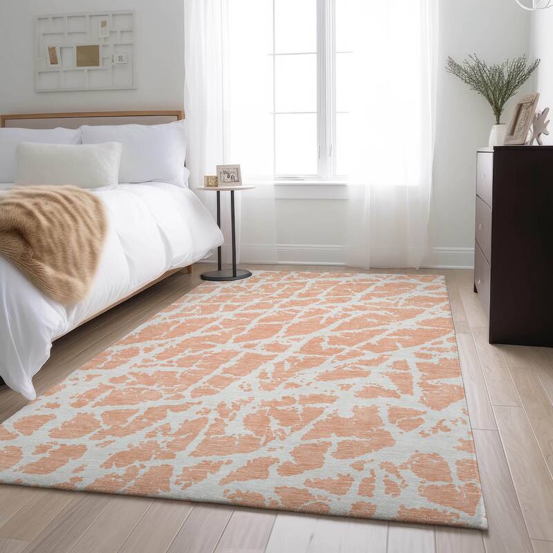 Premium Washable Super Soft Modern Crackle Mayfield Rug - Peach - 2' 6" x 3' 10" - Rectangle