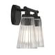preview thumbnail 11 of 9, Savoy House Chantilly 2-Light Bathroom Vanity Light with Clear Fluted Glass Shades (14" W x 10"H)
