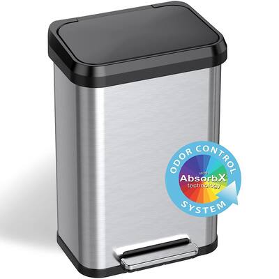 iTouchless 13.2 Gal SoftStep EXP Stainless Steel Kitchen Trash Can