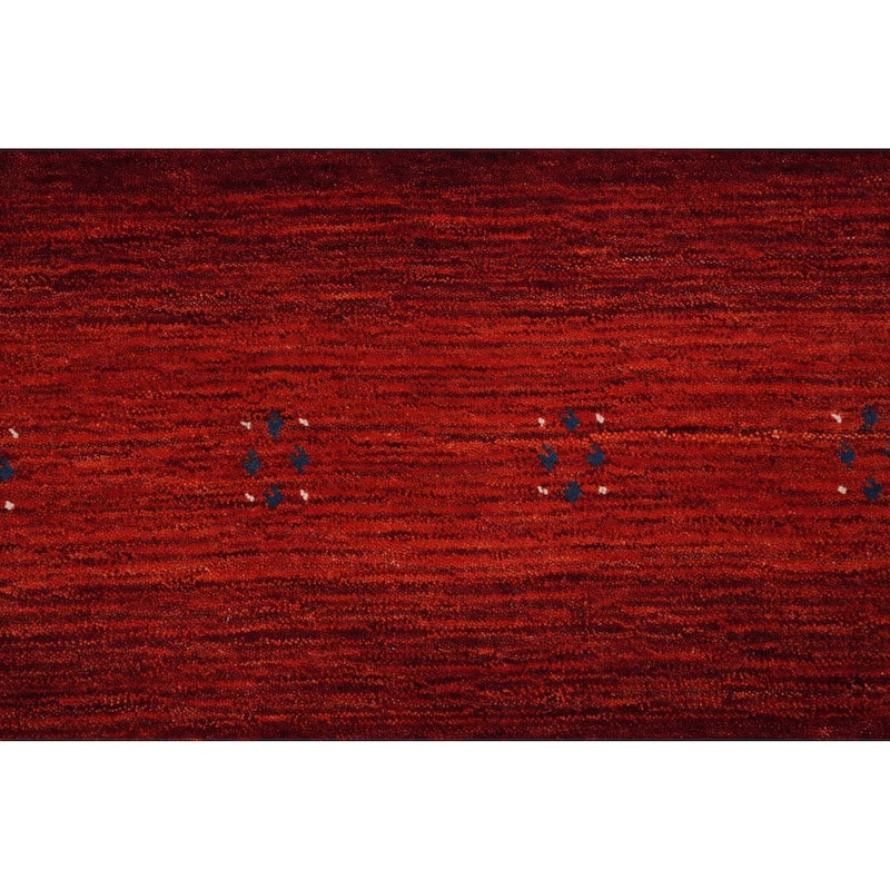 Hand Knotted Oriental 100% Wool Carpet Tribal Animal Pictorial Multi-Colored Gabbeh Runner Rug - 6' 10'' X 2' 4''
