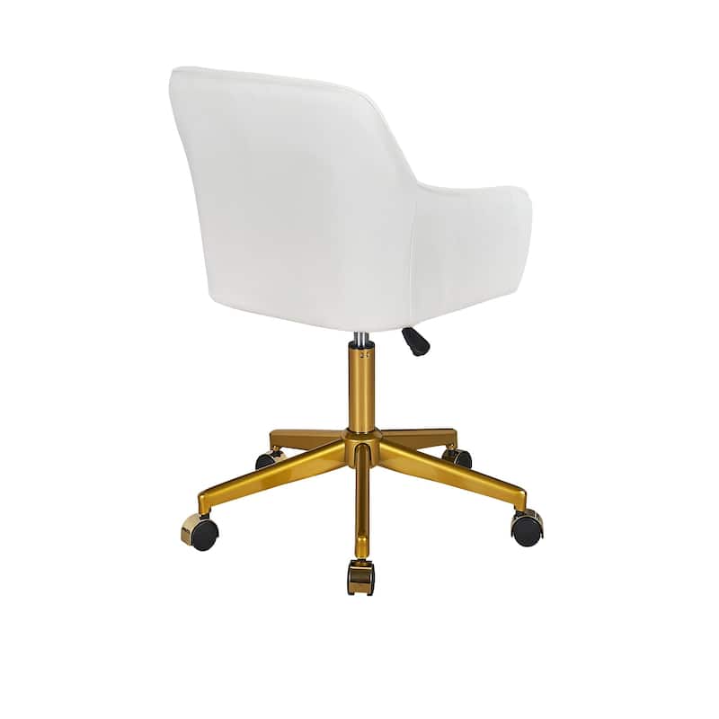 Javlergo 360° Swivel Rolling Chair Adjustable Height Modern Accent Chair with Silent Wheels for Living Room Office Guest Seating