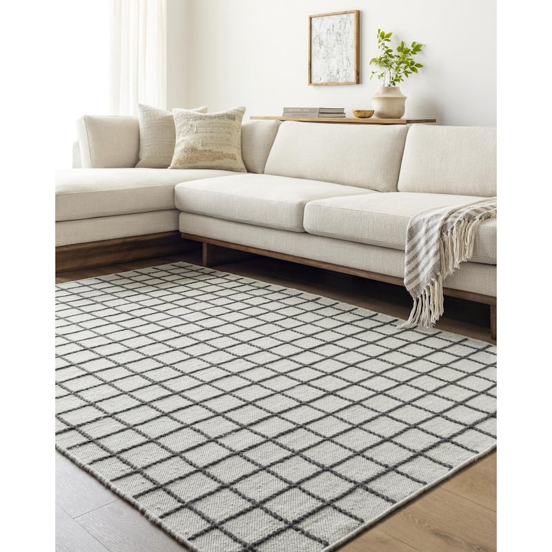 Chris Transitional Checkered Wool Area Rug - 5' x 7' 6"