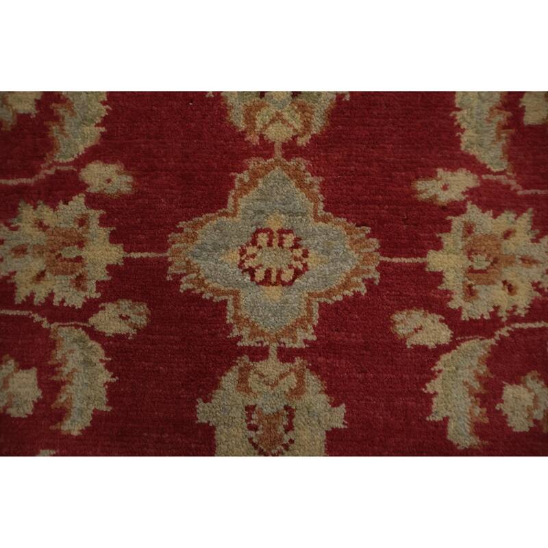 Hand Knotted Oriental 100% Wool Carpet Traditional Floral Red Peshawar Area Rug - 3' 0'' X 2' 2''