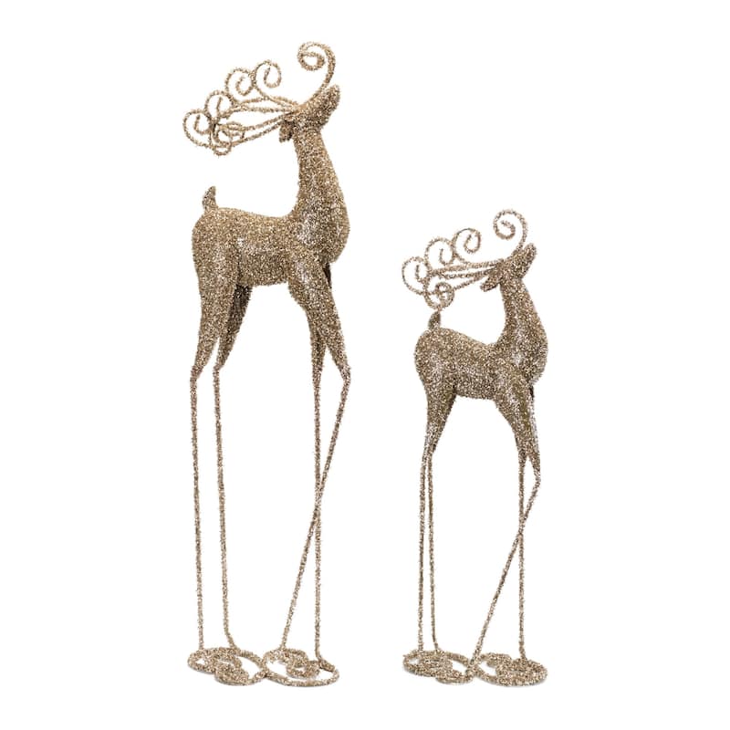 Set of 2 Reindeer Christmas Figurine 32.75"