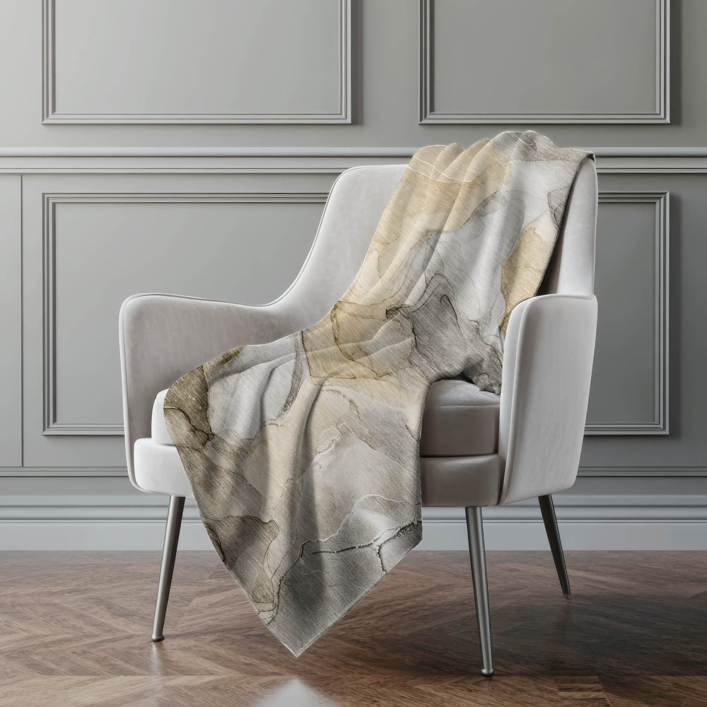 Premium Machine Washable Abstract Contemporary Sherpa Throw Blanket