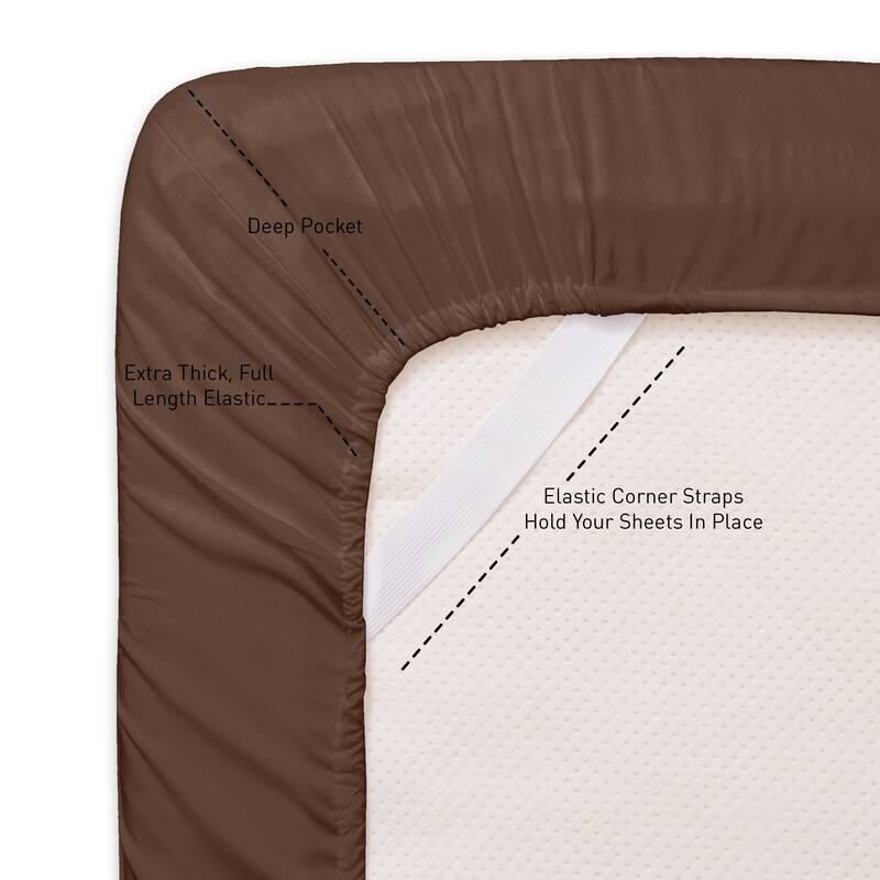 Sweet Home Collection Deep Pocket Soft Microfiber 4-Piece Solid Color Bed Sheet Set