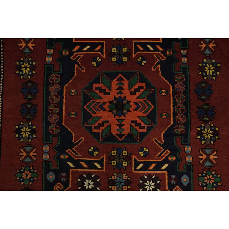 Hand Knotted Oriental 100% Wool Carpet Traditional Medallion Red Kazak Area Rug - 6' 6'' X 4' 4''