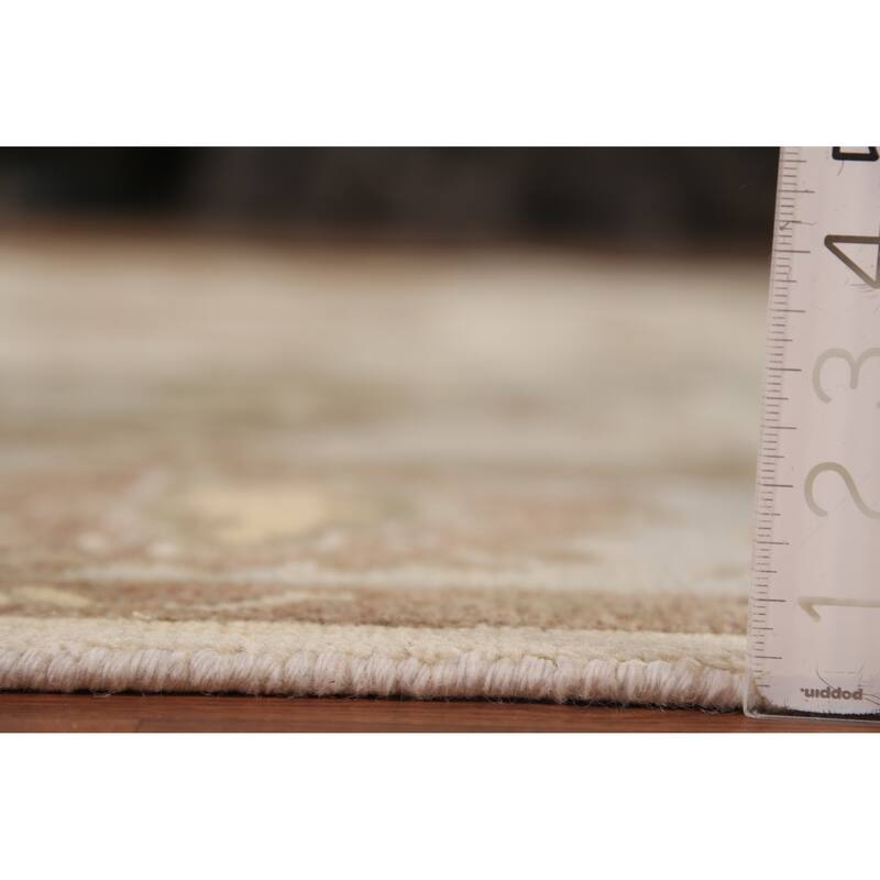 Earth Tone Oushak Indian Area Rug Hand-Knotted Wool Carpet - 8'0"x 10'2"