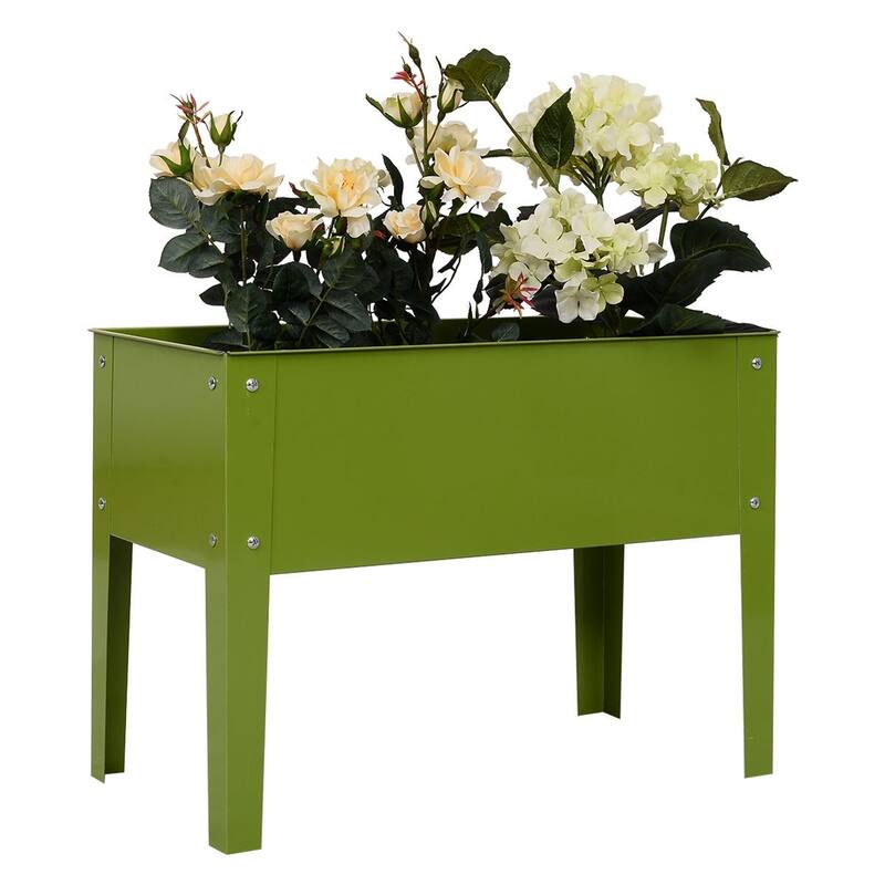 Outdoor Elevated Garden Stand 24.5" x 12.5" Flower Bed Box - 24.5" x 12.5" x 18.0"