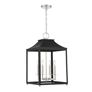 Trade Winds Gianna 4-Light Pendant in Matte Black with Polished Nickel