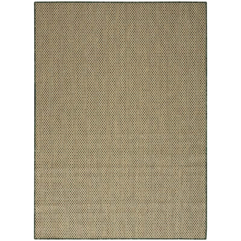 Nourison Courtyard Indoor/Outdoor Modern Geometric Area Rug - 5' x 7' Rectangle - Green