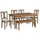 preview thumbnail 12 of 16, Barish 6-piece Burntwood Dining Set with Bench