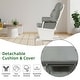 preview thumbnail 18 of 25, Wood Baby Glider and Ottoman Cushion Set with Padded Armrests for Nursing - 29.5" x 26" x 40"