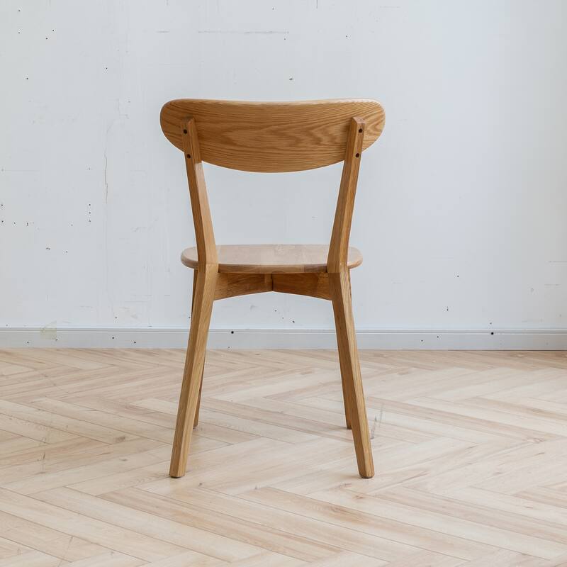 Modern Solid Wood 2 Piece Kitchen Dining Chair with Curved Backrest, Non Slip Feet for Dining Room Kitchen Living Room Bedroom