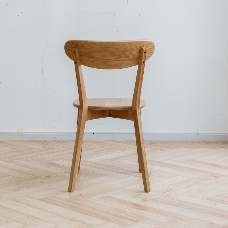 Set of 4 pcs Wooden FAS Grade Oak Dining Chair Natural Wood Living Room Chair Simple Natural