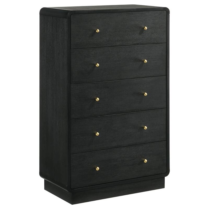 Burton Black 5-drawers Chest of Drawers
