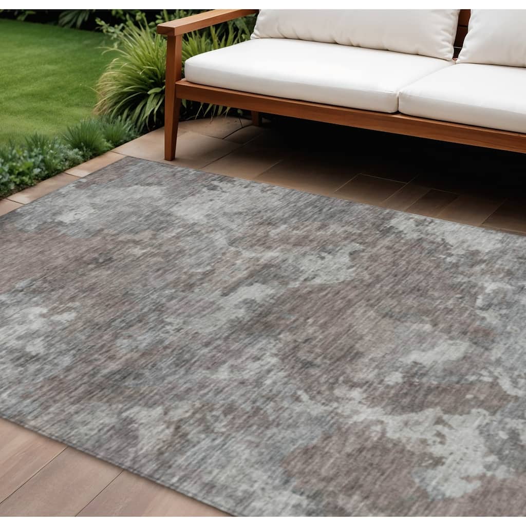 HomeRoots Abstract Transitional Rectangle Outdoor Rug