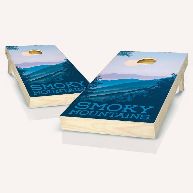 Smoky Mountains Cornhole Board Outdoor Game Set - 2x4 Boards (24" x 48") - Include Hole Lights