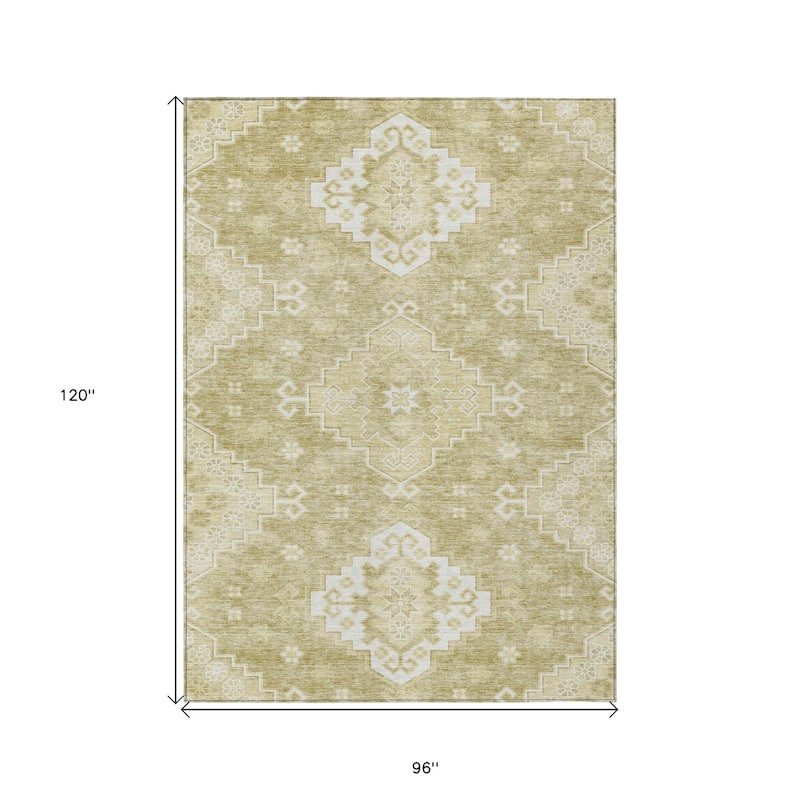 HomeRoots Medallion Traditional Rectangle Outdoor Rug