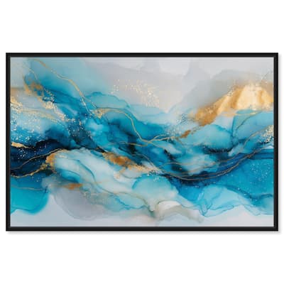 Ethereal Blue and Gold Canvas by Art Remedy