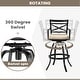 preview thumbnail 20 of 77, Outdoor Patio Bar Stools Aluminum Swivel Bar Chair with Sunbrella Cushion - 21.7 in W x 16.5 in D x 46 in H