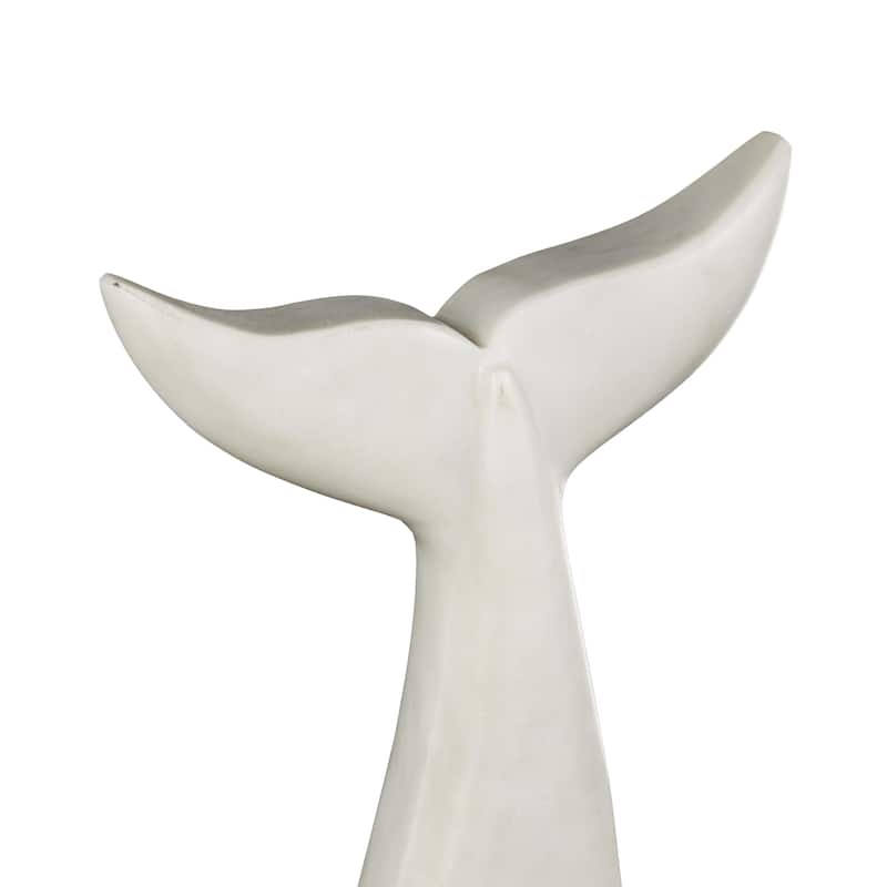 Marble Whale Tail Decorative Sculpture - Set of 3 White or Gray - Roche River Decor