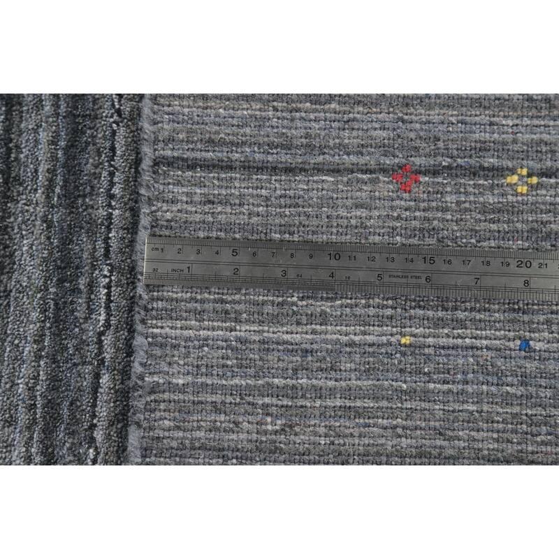 Hand Knotted Oriental 100% Wool Carpet Tribal Animal Pictorial Greys & Charcoal Gabbeh Area Rug - 10' 0'' X 8' 2''