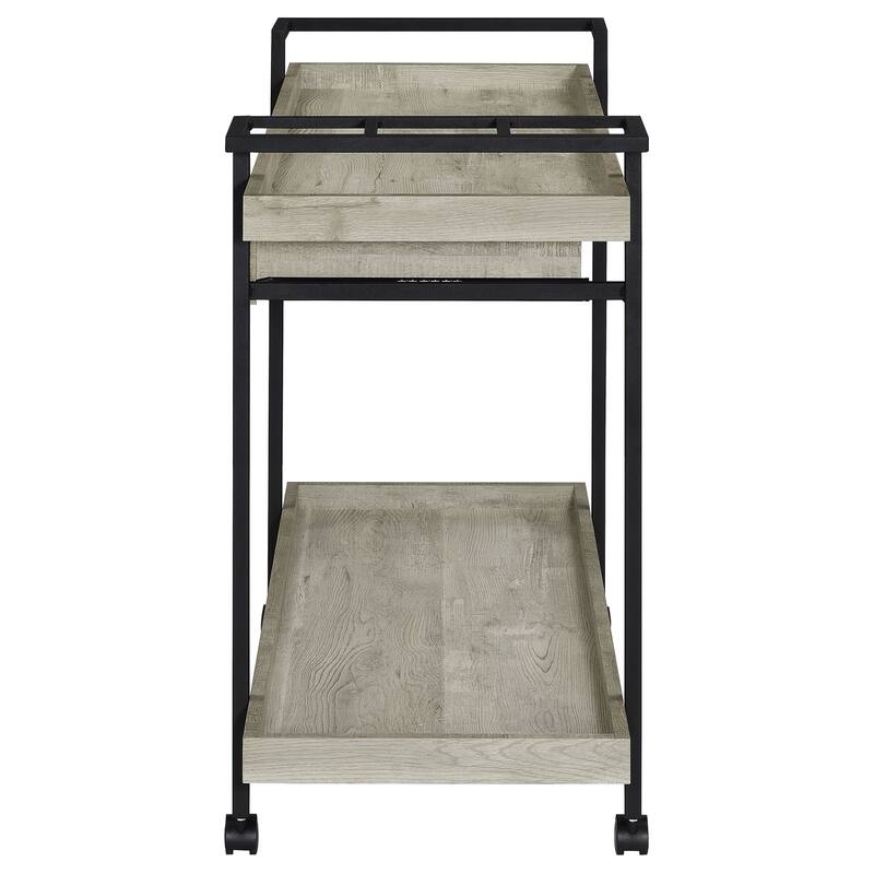 Ventura Grey Driftwood 1-drawer Engineered Wood Bar Cart