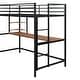 preview thumbnail 13 of 24, Useful Design Metal Loft Bed With Two Shelves and Built-in Dsek, Efficient space, Twin Size
