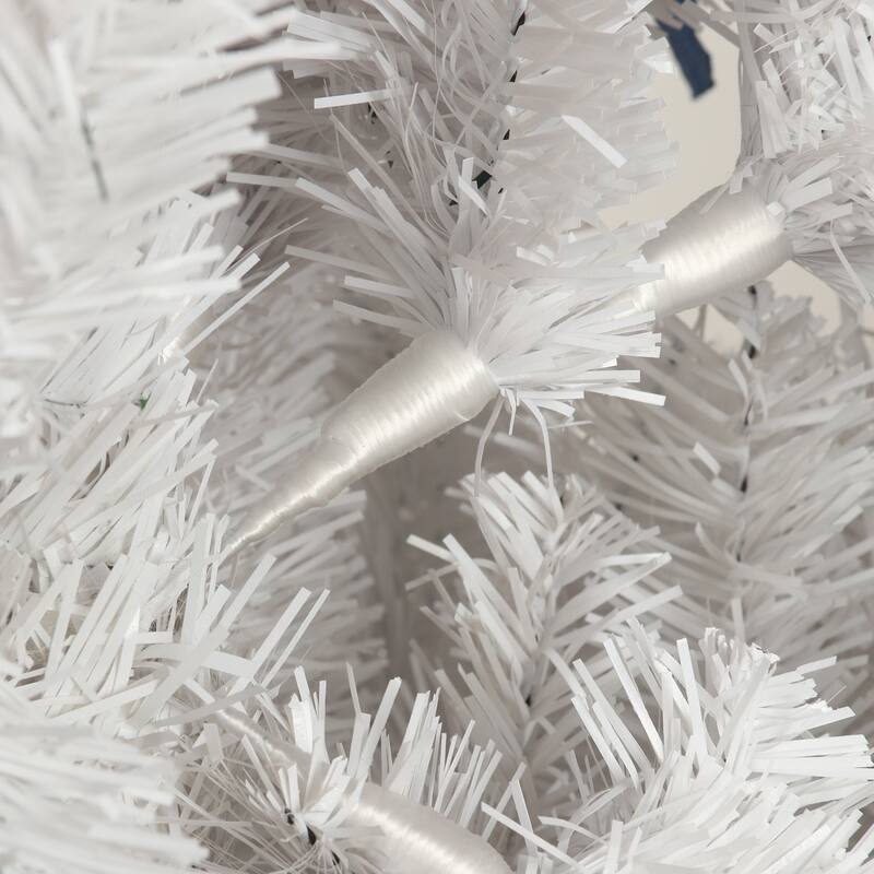 White Slim Artificial Christmas Tree Includes Foldable Metal Stand - 29.92inch/7.5ft