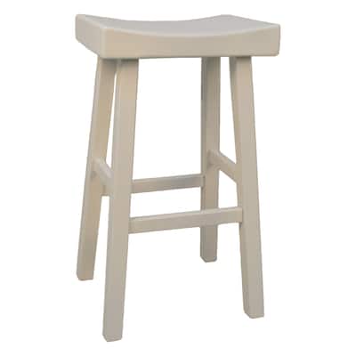 Modern Solid Wood Bar Stool with Footrest, Armless and Backless Design for Kitchen or Dining Room