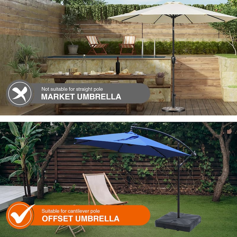 Maypex 170 lbs Fillable Cantilever Umbrella Base Black