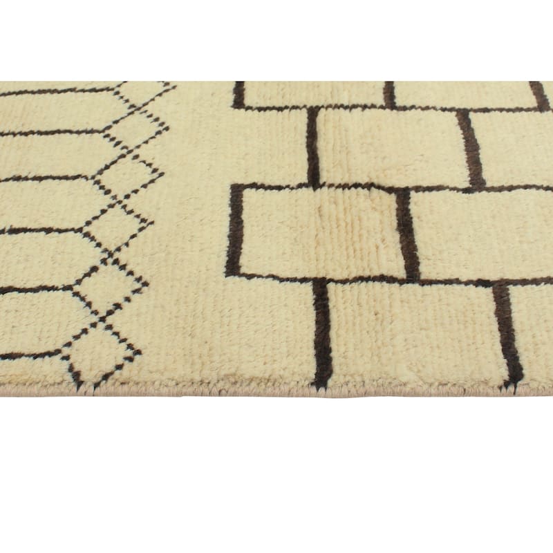 Balochi Afraz Ivory/Charcoal Rug - 4'2" x 5'11"