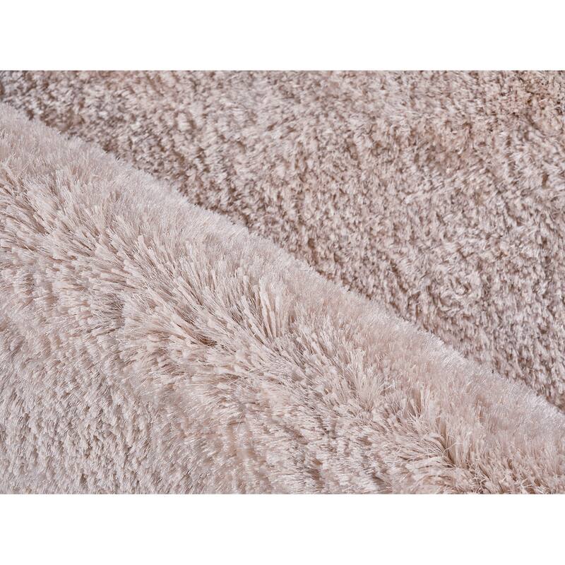 Exquisite Rugs Sumo Shag Handmade Handloomed Polyester/Microfiber Pink Area Rug