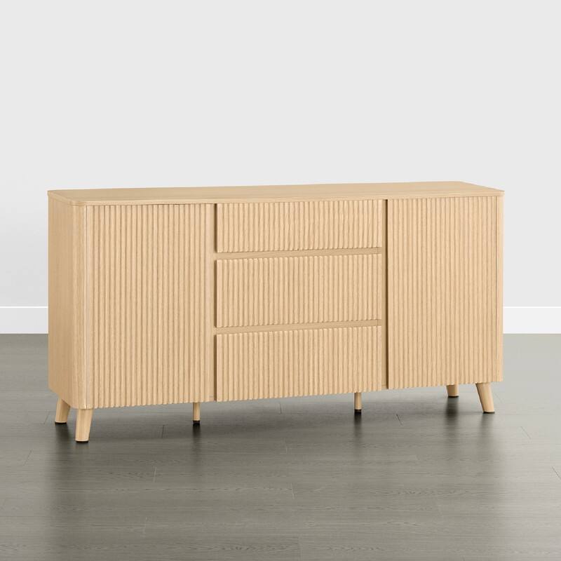 Spruce & Spring 62-Inch Sideboard Cabinet Modern Buffet Cabinet with Storage