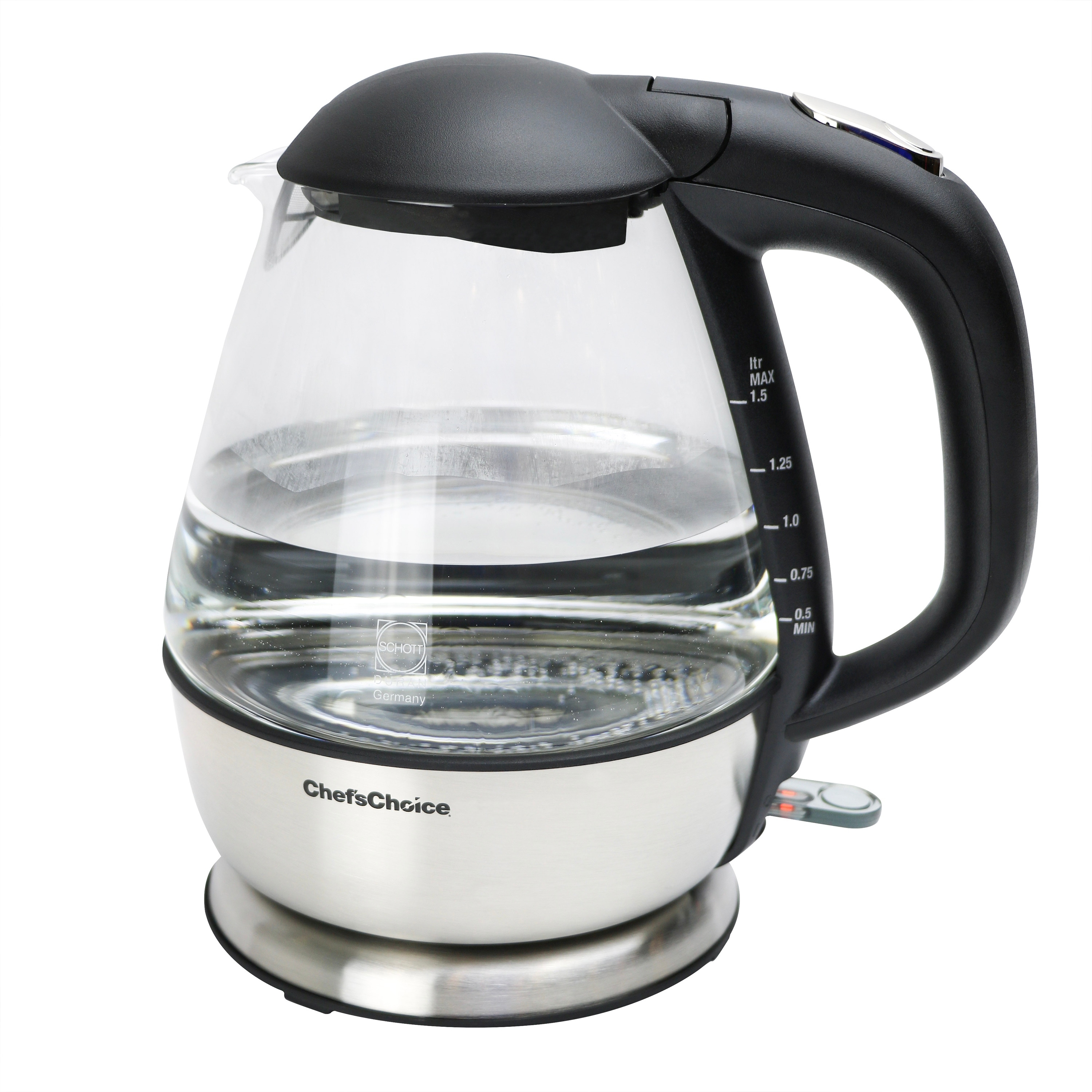 Chef'sChoice Cordless Electric Glass Kettle, 1.5 Liter Capacity