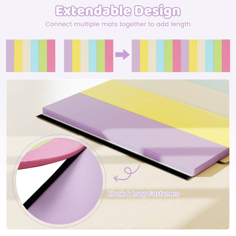 Costway Tri-Folding Gymnastics Mat 6' x 4' Tumbling Mat for Kids with - See Details