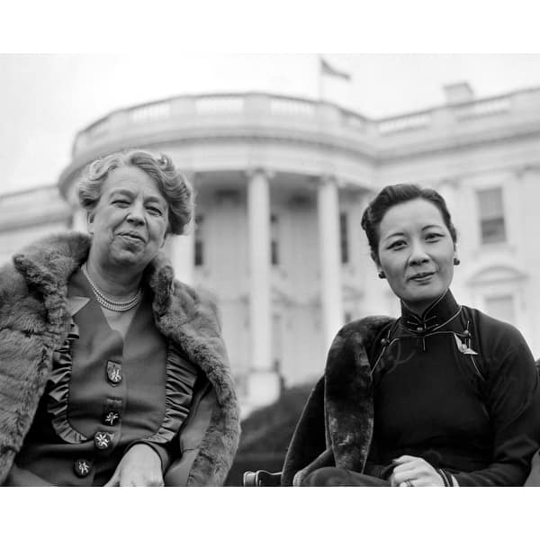 slide 1 of 1, Eleanor Roosevelt And Madame Chiang Kai-Shek Talk Together On The White House Lawn History