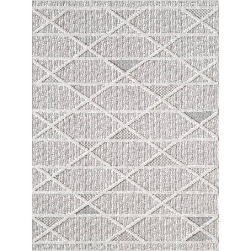 Domani Bella Modern Moroccan Trellis Textured Indoor / Outdoor Area Rug - 4' x 6'
