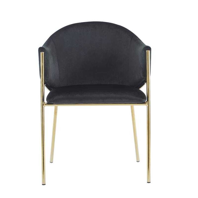 Roomfitters Modern Velvet Upholstered Dining Chair with Sleek Metal Frame, Stylish Accent Seating for Home