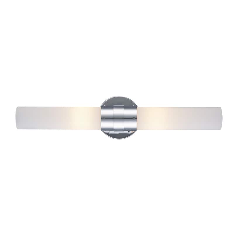 Trans Globe Lighting 2 Light 20" Bath Bar with Frosted Cylinder Shade - Polished Chrome