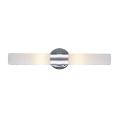 Trans Globe Lighting 2 Light 20" Bath Bar with Frosted Cylinder Shade