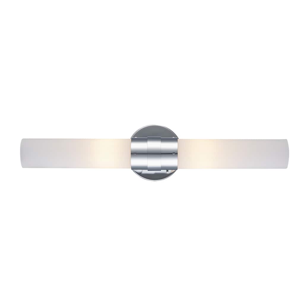 Trans Globe Lighting 2 Light 20" Bath Bar with Frosted Cylinder Shade