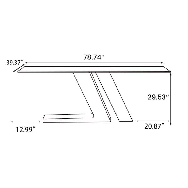 Modern and Luxury White Dining Table, with Rectangular Sintered Stone Tabletop Z-shaped Stainless Steel Base