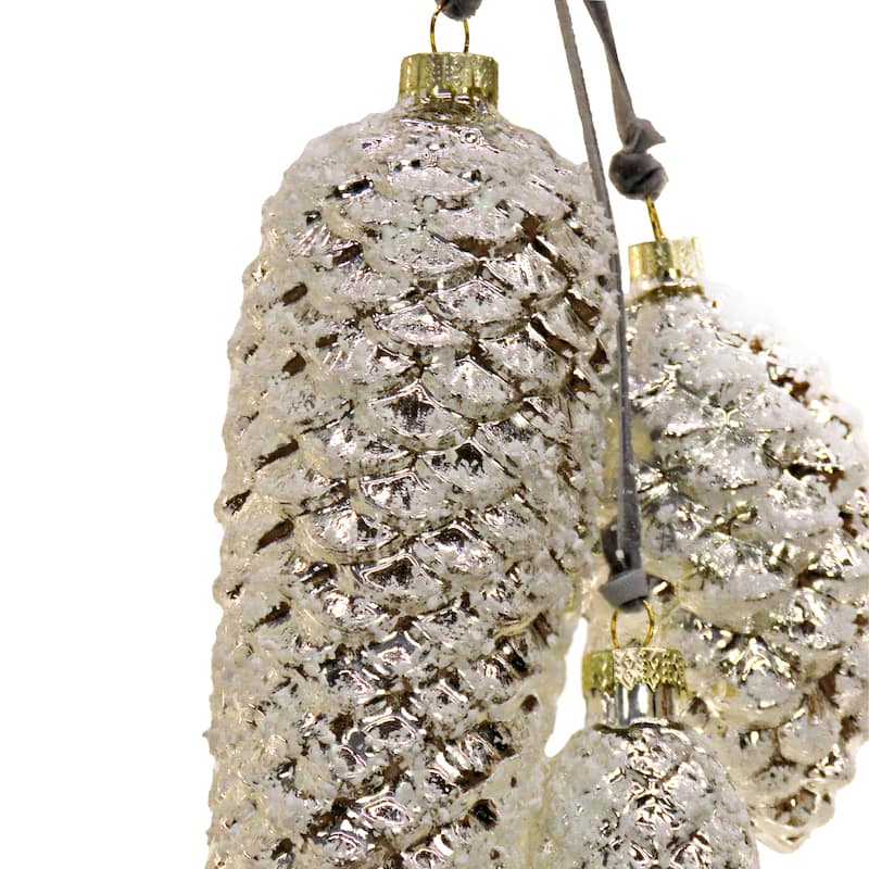 National Tree Company 8 in. HGTV Home Collection Acorn Cluster Ornaments,White, Set of 2 - 8 in