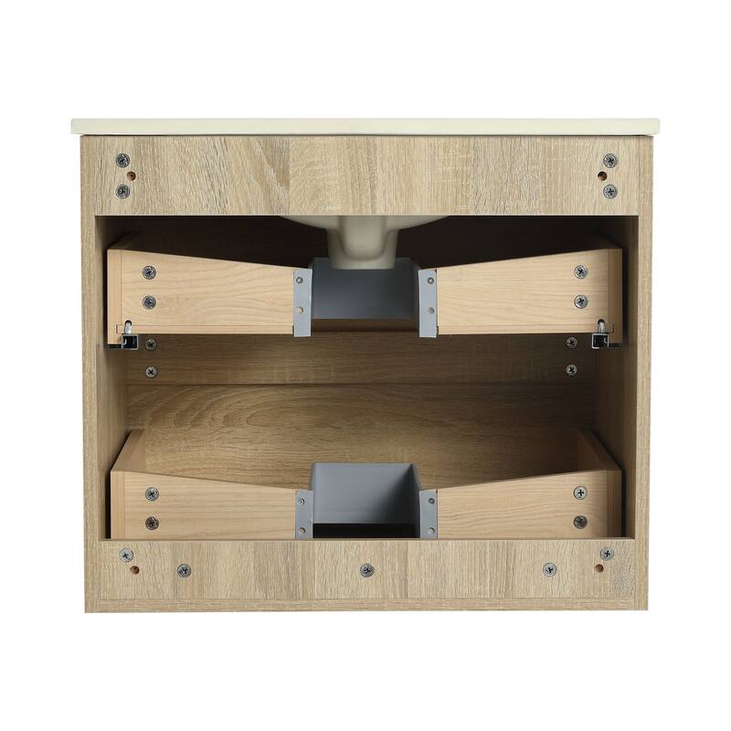 BNK 24"/30"/36'' Single Sink Bathroom Vanity with Two Soft Close Drawers