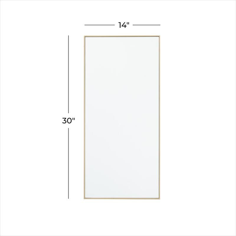 Wood Room Wall Mirror with Thin Minimalistic Frame - Black, White or Gold - Roche River Decor
