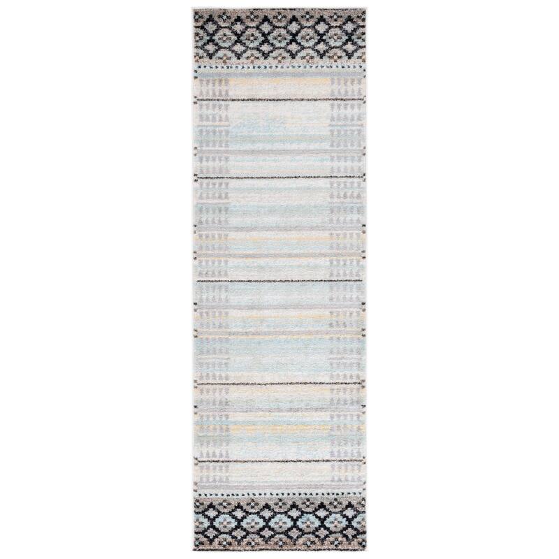 SAFAVIEH Adirondack Maisun Contemporary Rug - 2'6" x 8' Runner - Ivory/Blue Grey