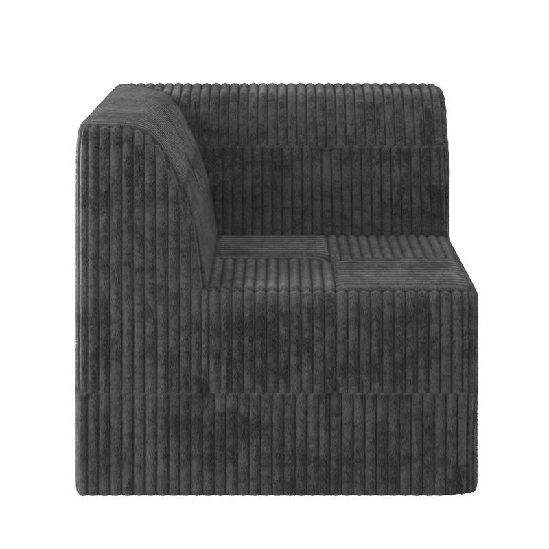 130.32" L-Shaped Corduroy Modular Sectional Sofa with DIY Configuration, and Convertible Sleeper (4/6/7/9-Seater Options)